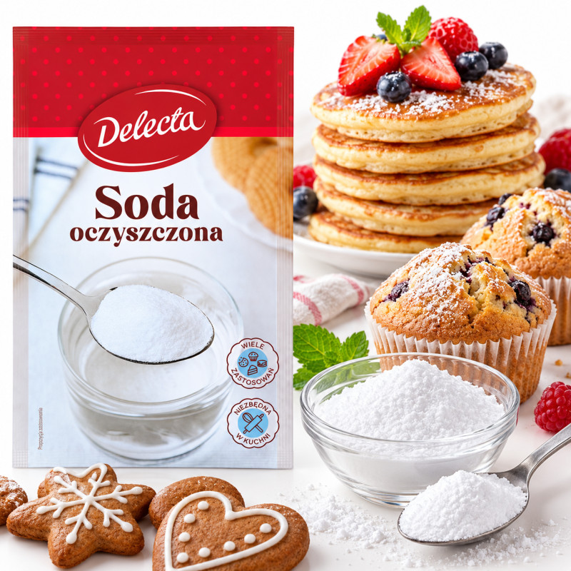 DELECTA SODA OCZYSZCZONA 70g idealna do pieczenia czyszczenia