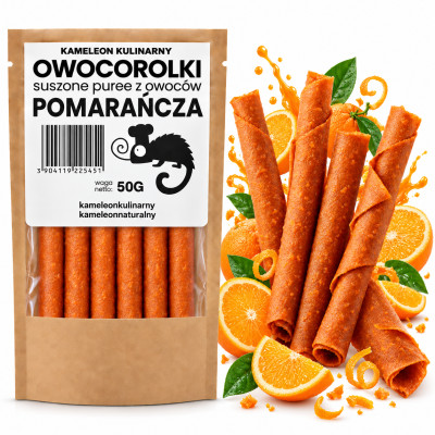 KAMELEON KULINARNY ROLLSY OWOCOWE OWOCOROLKI POMARAŃCZA pomarańczowe 50G