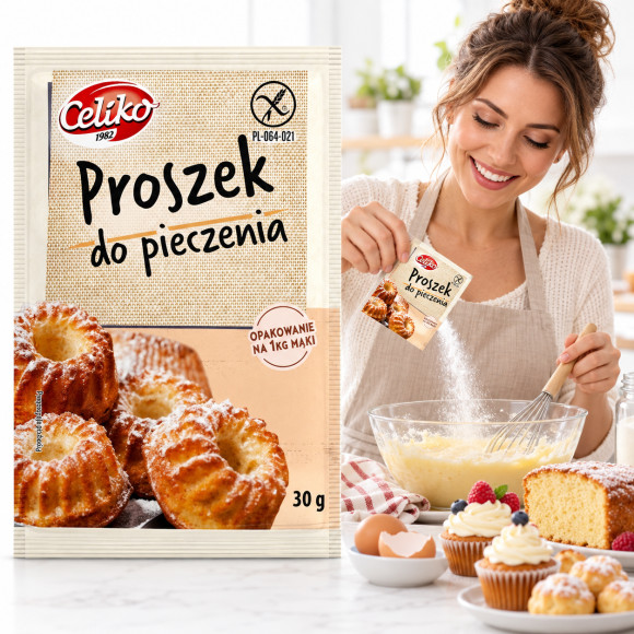 Celiko PROSZEK DO PIECZENIA BEZGLUTENOWY bez glutenu 30g na 1KG mąki