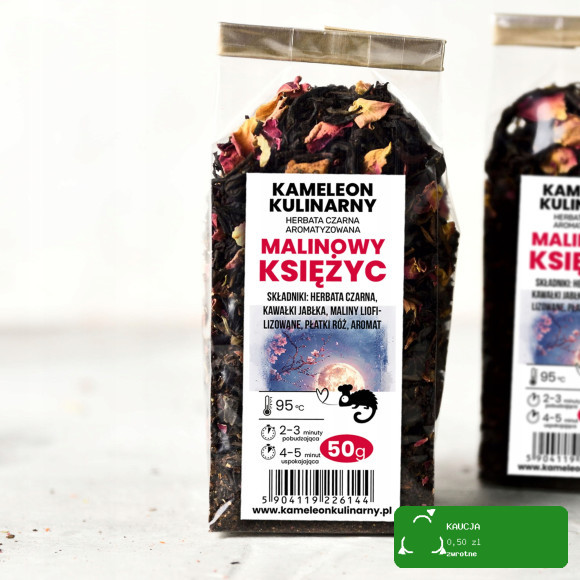 KAMELEON KULINARNY HERBATA CZARNA aromatyzowana MALINOWY KSIĘŻYC 50g