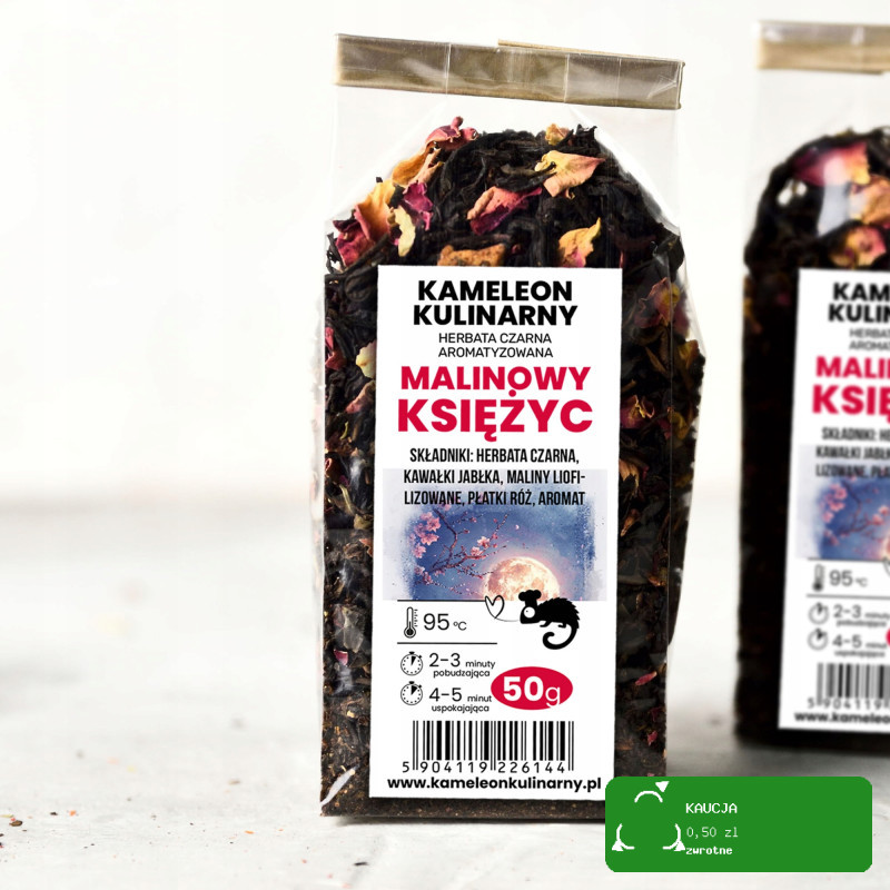 KAMELEON KULINARNY HERBATA CZARNA aromatyzowana MALINOWY KSIĘŻYC 50g