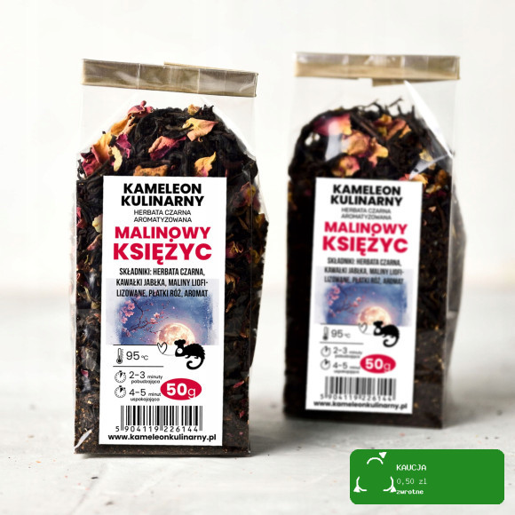 KAMELEON KULINARNY HERBATA CZARNA aromatyzowana MALINOWY KSIĘŻYC 50g