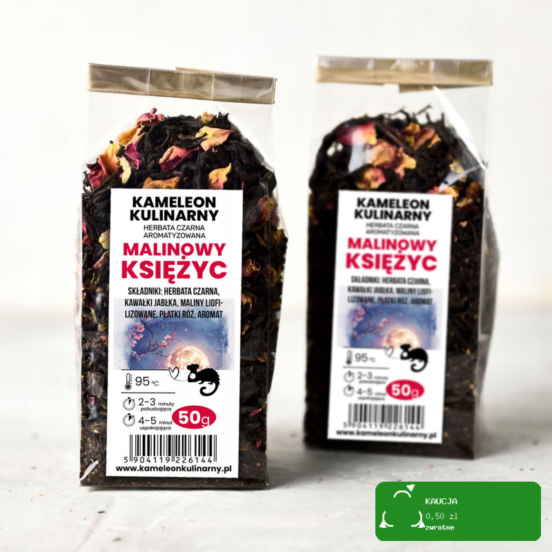 KAMELEON KULINARNY HERBATA CZARNA aromatyzowana MALINOWY KSIĘŻYC 50g