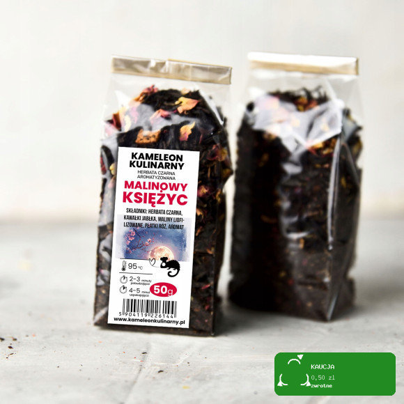 KAMELEON KULINARNY HERBATA CZARNA aromatyzowana MALINOWY KSIĘŻYC 50g