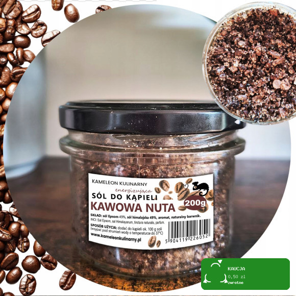 KAMELEON sól do kąpieli KAWOWA 200g (słoik mały)