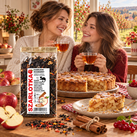 KAMELEON KULINARNY HERBATA CZARNA aromatyzowana SZARLOTKA 50g