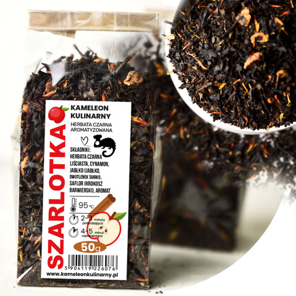 KAMELEON KULINARNY HERBATA CZARNA aromatyzowana SZARLOTKA 50g