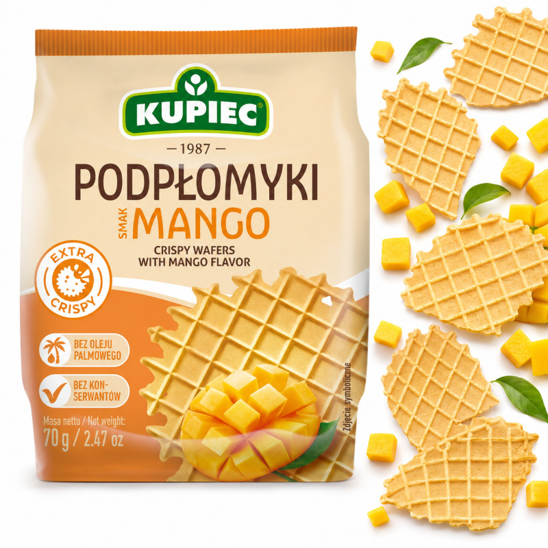 Kupiec PODPŁOMYKI smak MANGO 70g extra crispy bez konserwantów