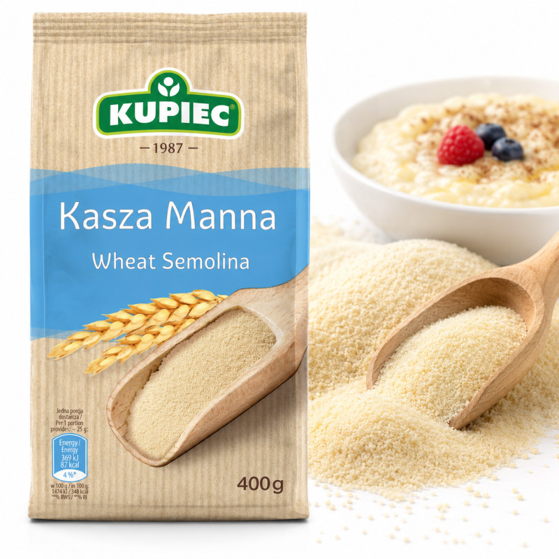 Kupiec KASZA MANNA z pszenicy 100% 400g 0,4KG