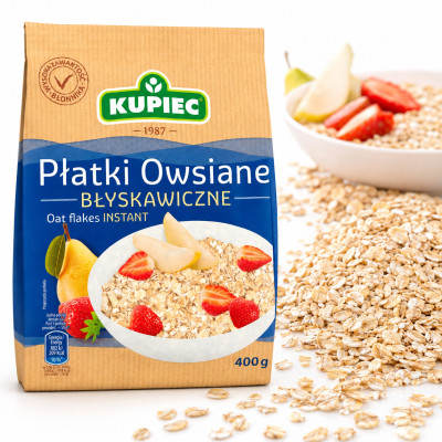 Kupiec PŁATKI OWSIANE BŁYSKAWICZNE 400g 0,4KG