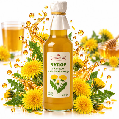 Prosto ze wsi SYROP Z KWIATÓW MNISZKA LEKARSKIEGO 500ml wsparcie INFEKCJE