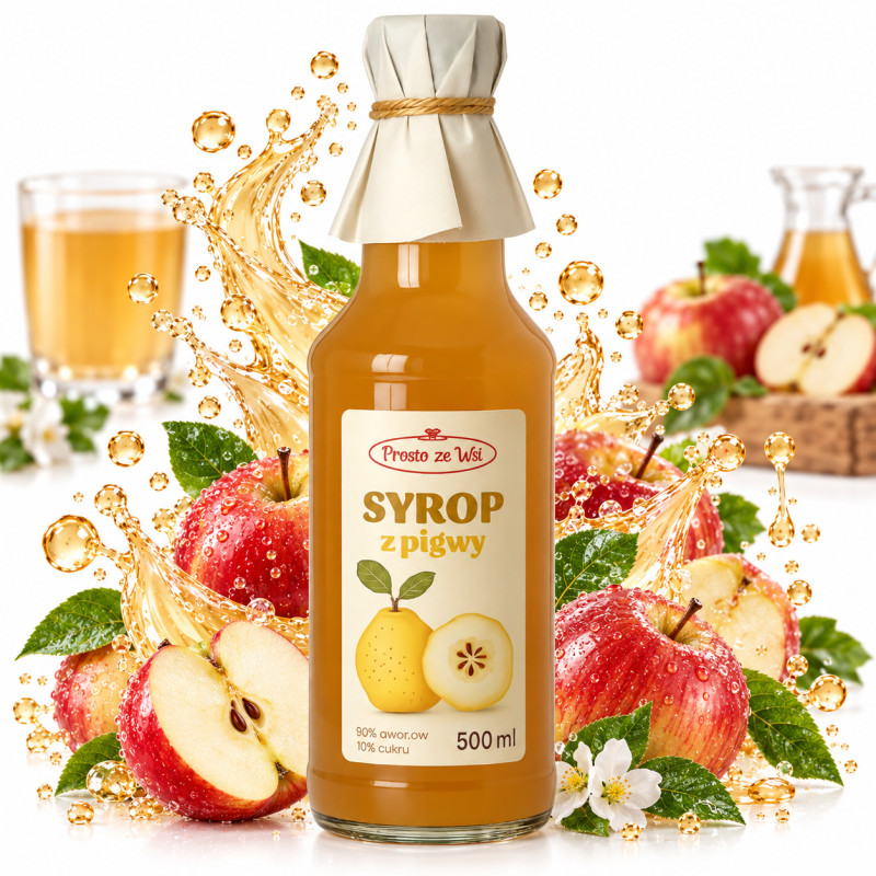 Prosto ze Wsi SYROP Z PIGWY PIGWA PIGWOWY 500ml 0,5L aż 90% owoców
