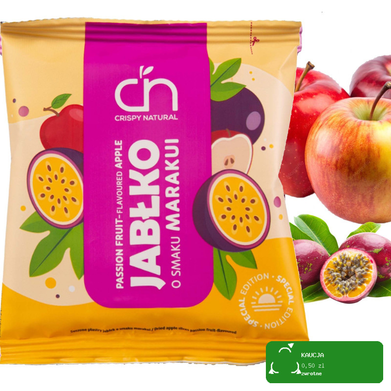 Crispy Natural JABŁKO O SMAKU MARAKUI 18g Suszone owoce / nr 18