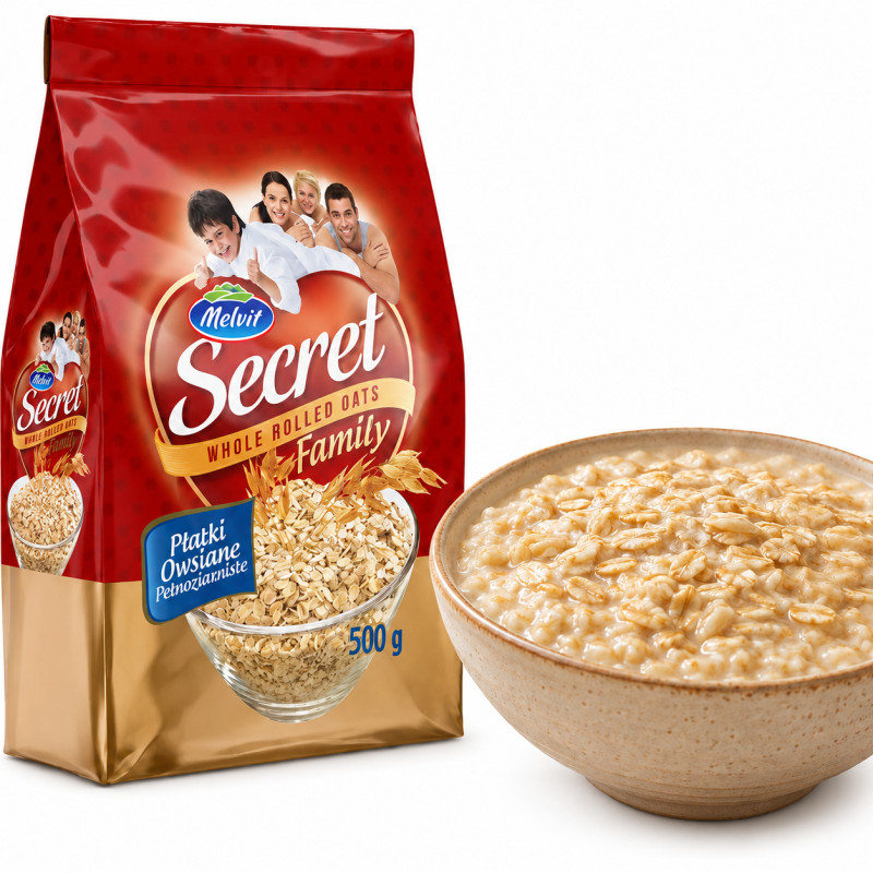 Melvit Secret Family PŁATKI OWSIANE PEŁNOZIARNISTE 500g 0,5KG