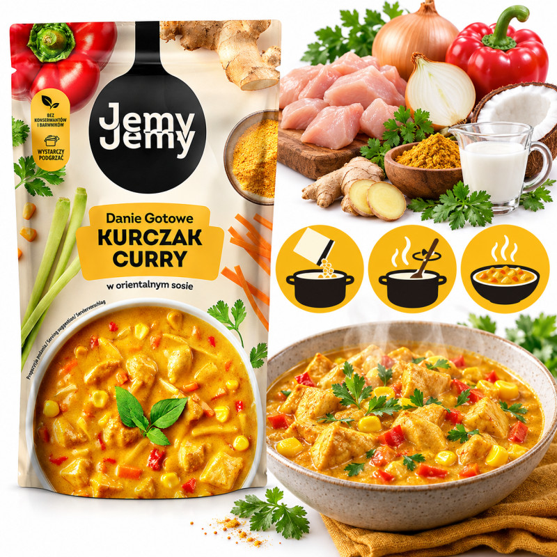 Profi JEMY JEMY KURCZAK CURRY W ORIENTALNYM SOSIE gotowe danie mięsne 360G