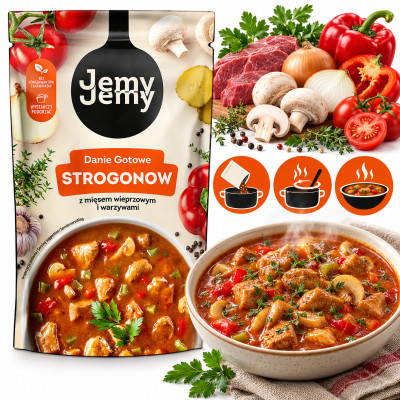 Profi JEMY JEMY STROGONOW z mięsem wpierzowym i warzywami GOTOWE DANIE 360g