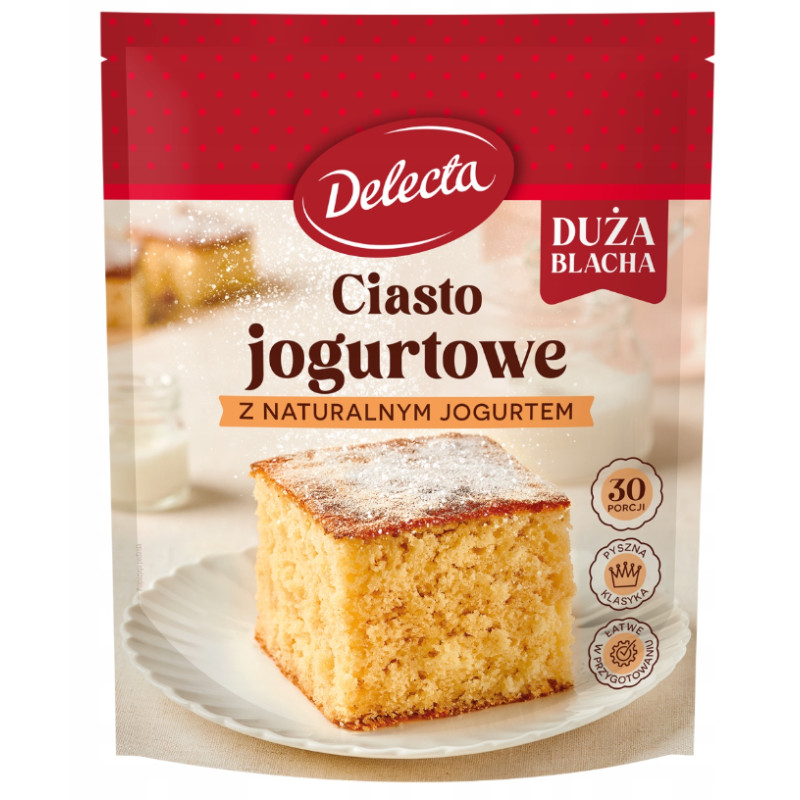Delecta CIASTO JOGURTOWE DUŻA BLACHA mieszanka do wypieku na 30 porcji 640G