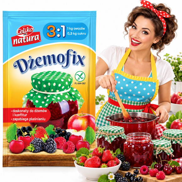 Celiko DŻEMOFIX 3:1 40g DO PRZETWORÓW Na1kg owoców BEZ GLUTENU