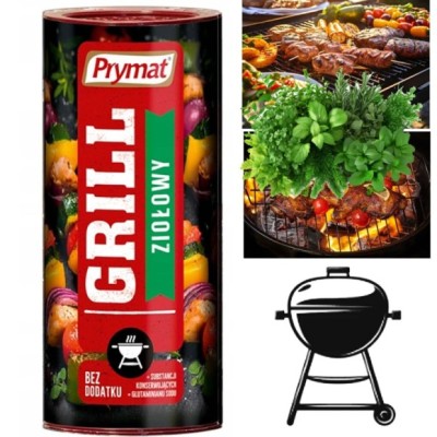 PRYMAT PRZYPRAWA GRILL ZIOŁOWY mieszanka przypraw 80G TUBA
