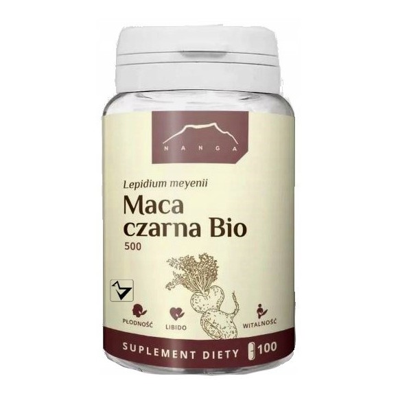 NANGA MACA CZARNA BIO 500MG 100kapsułek