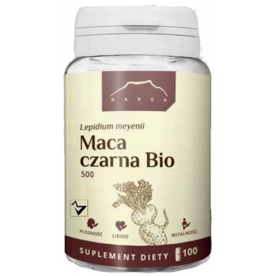 NANGA MACA CZARNA BIO 500MG 100kapsułek