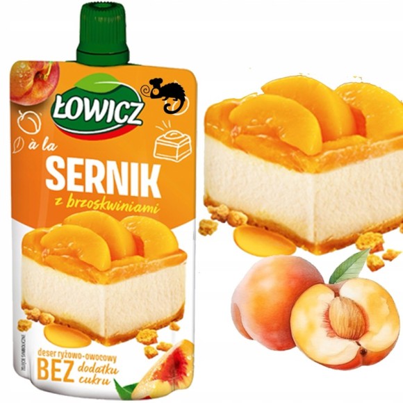 ŁOWICZ - MUS - SERNIK Z BRZOSKWINIAMI 100g