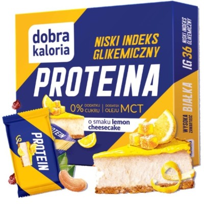 Dobra kaloria PROTEINA mini batoniki SERNIK CYTRYNOWY NISKI