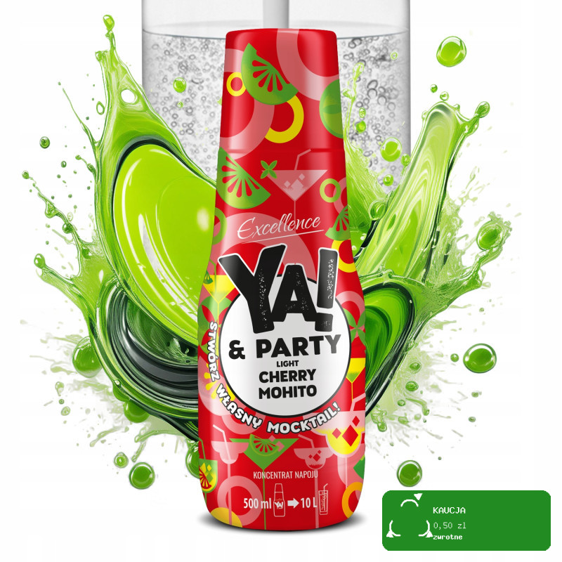 YA! PARTY LIGHT CHERRY MOHITO bezalkohol. koncentrat napoju BEZ CUKRU 500ml