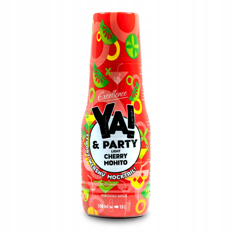 YA! PARTY LIGHT CHERRY MOHITO bezalkohol. koncentrat napoju BEZ CUKRU 500ml