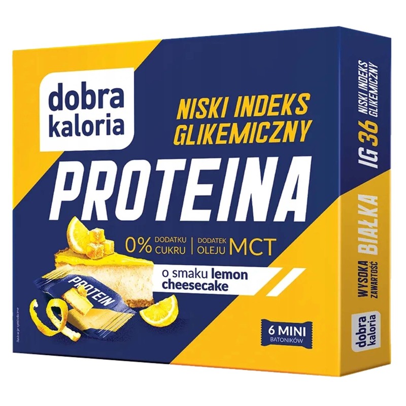Dobra kaloria PROTEINA mini batoniki SERNIK CYTRYNOWY NISKI