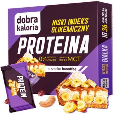 Dobra kaloria PROTEINA mini batoniki BANOFFEE banan toffie