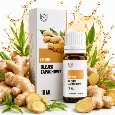 OLEJEK ZAPACHOWY eteryczny IMBIR Imbirowy 10ml zapach do kominków nawilżacz