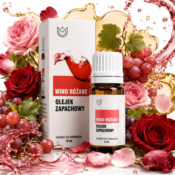 OLEJEK ZAPACHOWY eteryczny WINO RÓŻANE róża 10ml do aromaterapii kominków
