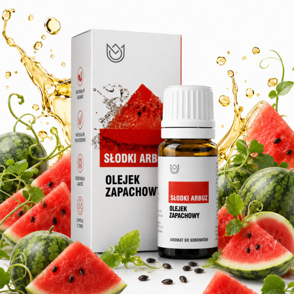 OLEJEK ZAPACHOWY eteryczny SŁODKI ARBUZ 10ml SŁODKI RZEŚKI OWOCOWY SOCZYSTY