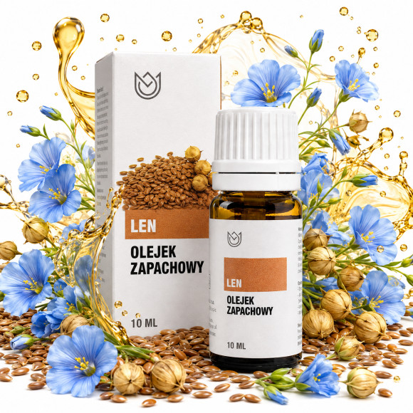 OLEJEK ZAPACHOWY eteryczny zapach LEN LNIANY 10ml do aromaterapii kominków