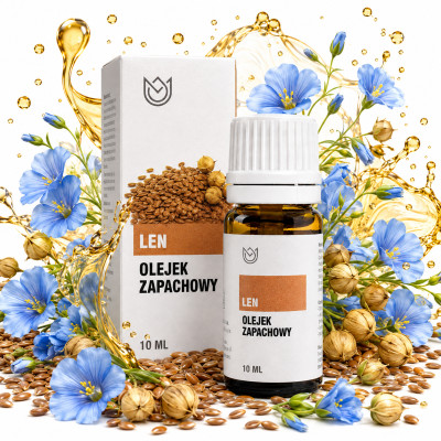 OLEJEK ZAPACHOWY eteryczny zapach LEN LNIANY 10ml do aromaterapii kominków
