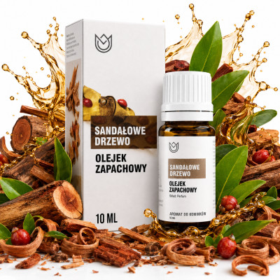 OLEJEK ZAPACHOWY eteryczny DRZEWO SANDAŁOWE 10ml zapach NATURALNE AROMATY