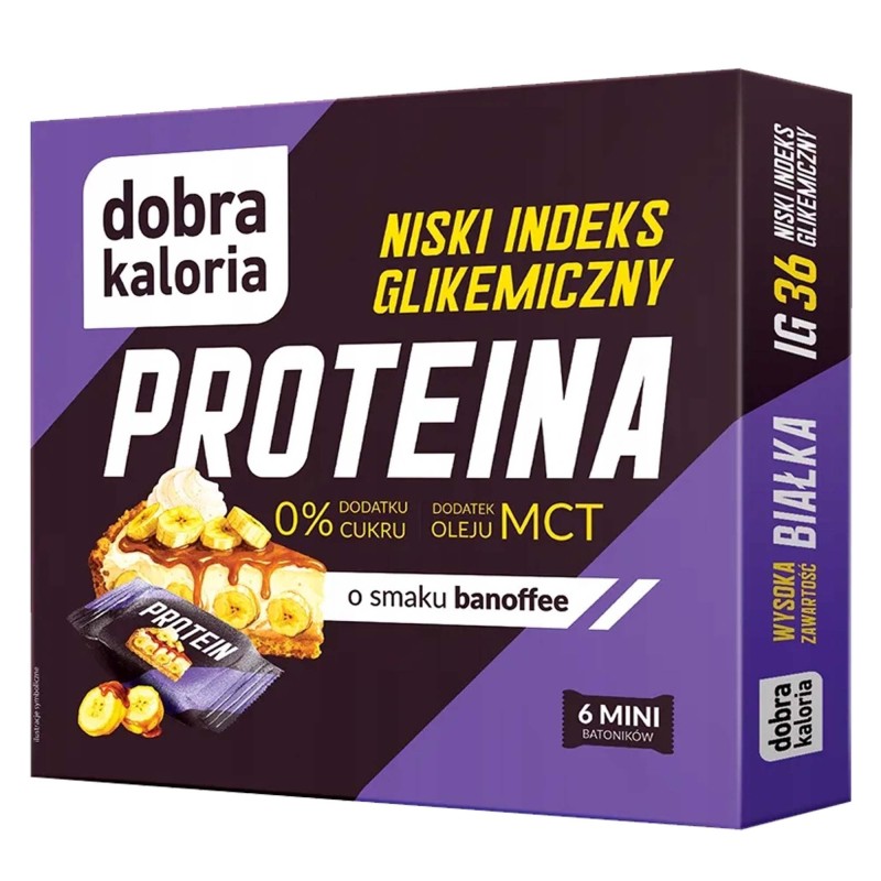 Dobra kaloria PROTEINA mini batoniki BANOFFEE banan toffie