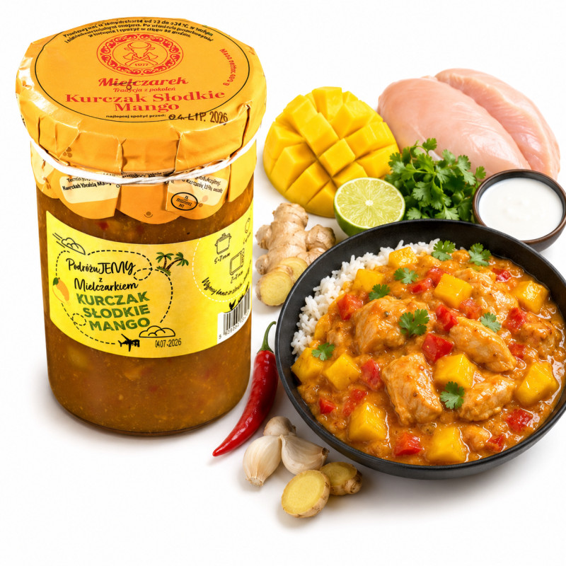 MIELCZAREK gotowe danie mięsne KURCZAK SŁODKIE MANGO 490g słoik
