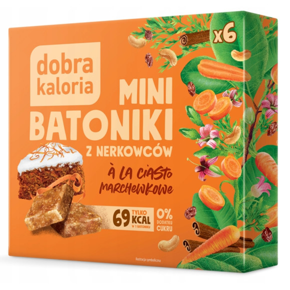 DOBRA KALORIA - MINI BATONIKI - A LA CIASTO MARCHEWKOWE 102g . kartonik