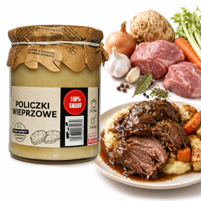 MIELCZAREK gotowe danie mięsne POLICZKI WIEPRZOWE 490g słoik