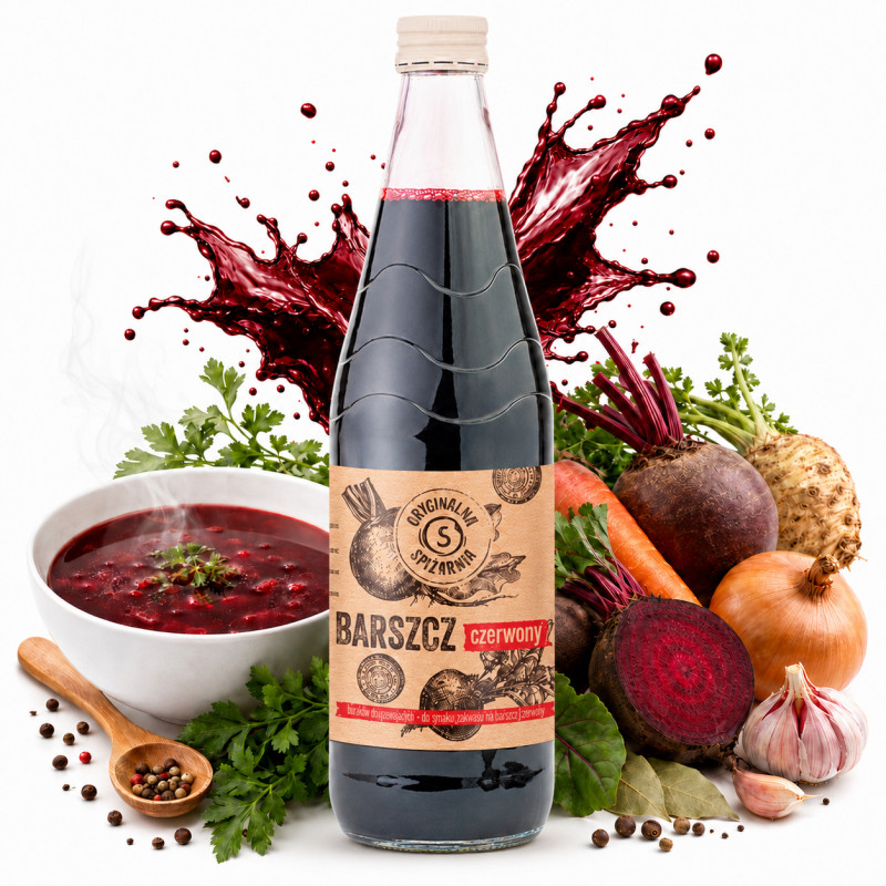 ORYGINALNY SOK ZUPA gotowe danie BARSZCZ CZERWONY 850ml butelka