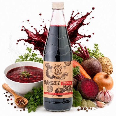 ORYGINALNY SOK ZUPA gotowe danie BARSZCZ CZERWONY 850ml butelka