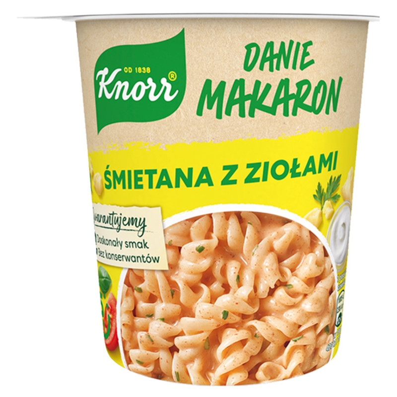 Knorr MAKARON ŚMIETANA Z ZIOŁAMI 59 g KUBEK
