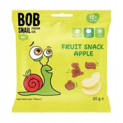BOB SNAIL ŻELKI JABŁKOWE 100% JABŁKO 20G