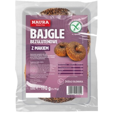 Naura BAJGLE BEZGLUTENOWE Z MAKIEM 190 G