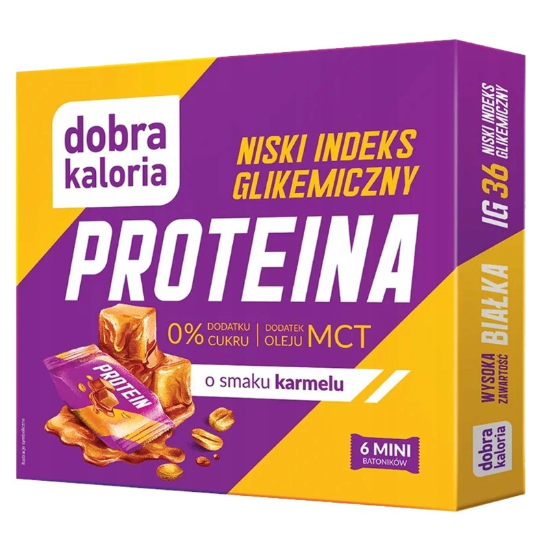Dobra kaloria PROTEINA mini batoniki KARMELOWE olej MCT