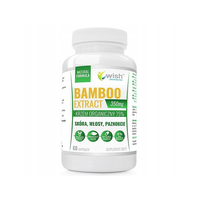 Wish BAMBOO EKSTRAKT 350mg BAMBUS KRZEM ORGANICZNY SKÓRA
