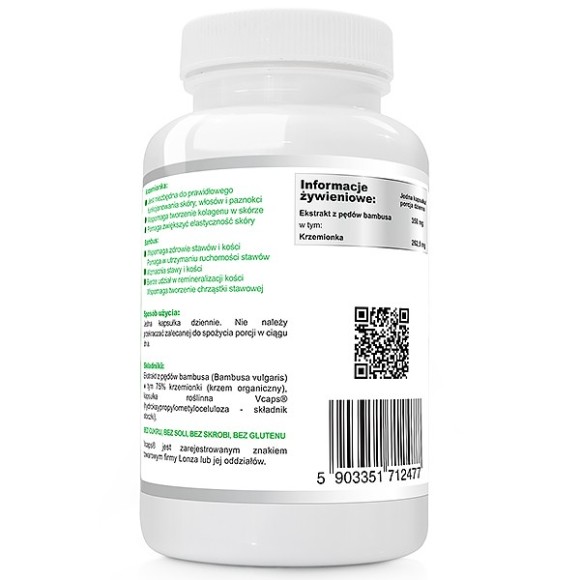 Wish BAMBOO EKSTRAKT 350mg BAMBUS KRZEM ORGANICZNY SKÓRA