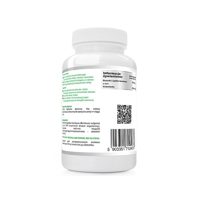 Wish BAMBOO EKSTRAKT 350mg BAMBUS KRZEM ORGANICZNY SKÓRA